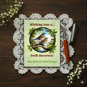 Beautiful Bicknell's Thrush Get Well Postcard