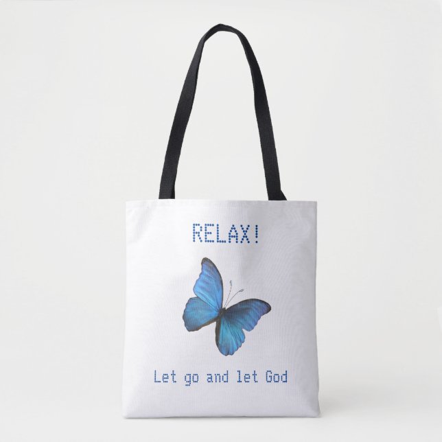 Beautiful Big Blue Butterfly Tote Bag (Front)