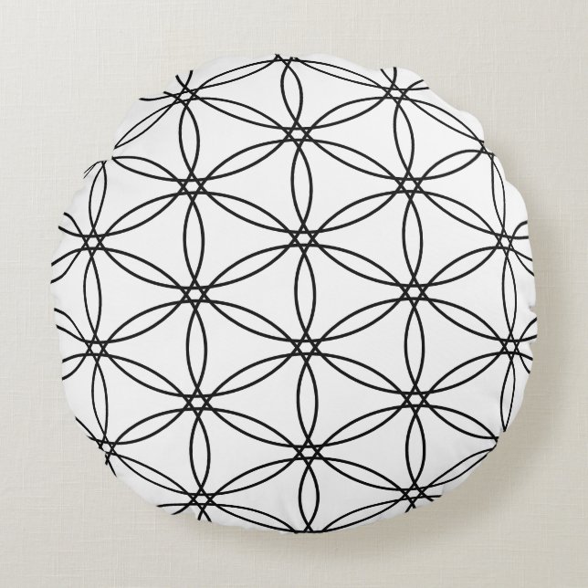 Beautiful Big Flower of Life Pattern Round Pillow (Front)