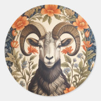 Beautiful Bighorn Sheep William Morris Inspired