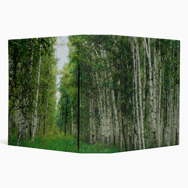 Beautiful Birch Tree Forest Art Binder (Background)