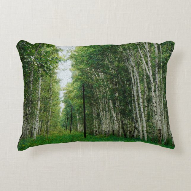 Beautiful Birch Tree Forest Decorative Pillow (Front)