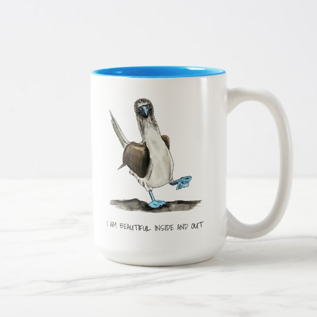 Beautiful Bird Affirmations Two-Tone Coffee Mug (Right)