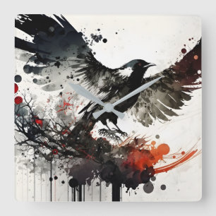 Beautiful bird flying in the sky square wall clock