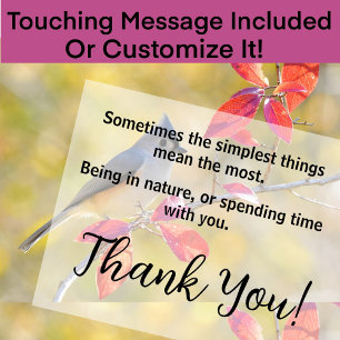 Beautiful Bird In Autumn Photo   Heartfelt Thank You Card