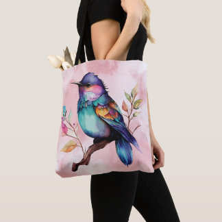 Beautiful bird on a branch tote bag