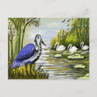 Beautiful Birds By Lakeside Postcard