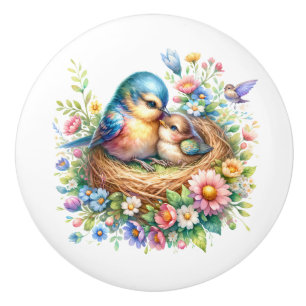 Beautiful Birds Ceramic Knob