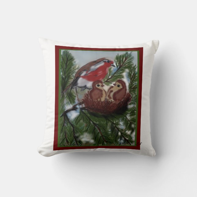 Beautiful birds LS design Throw Pillow (Front)