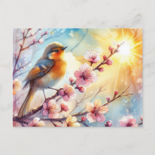 Beautiful Birds Spring Landscape 17 Postcard