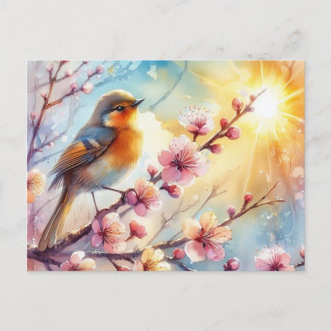 Beautiful Birds Spring Landscape 17 Postcard (Front)