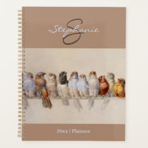Beautiful Birds Watercolor Initials Inspirational Planner
