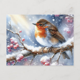 Beautiful Birds Winter Landscape 13 Postcard
