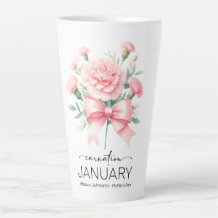 Beautiful Birth Mont Flower/January/Carnation Latte Mug