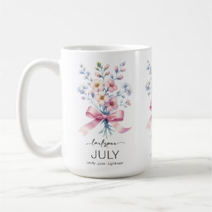Beautiful Birth Month Flower/July/ Coffee Mug