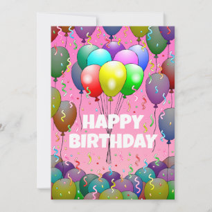Beautiful Birthday Balloons and Confetti Card