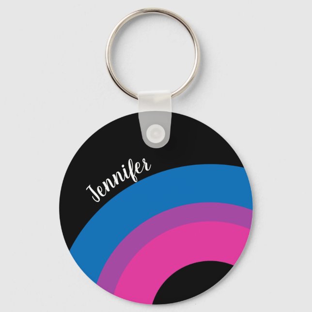 Beautiful Bisexual Pride Flag Cute Custom Keychain (Front)