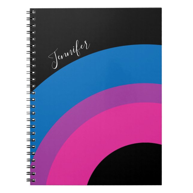 Beautiful Bisexual Pride Flag Cute Custom Notebook (Front)