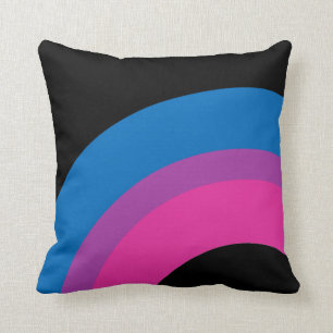 Beautiful Bisexual Pride Flag Rainbow Black Throw Pillow