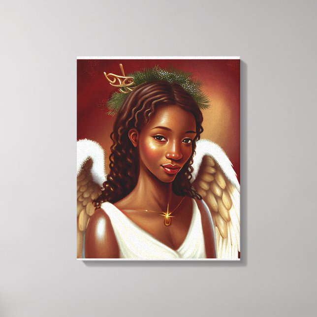  Beautiful Black African Angel   Canvas Print (Front)