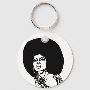 beautiful black african womans face abstract pop  keychain