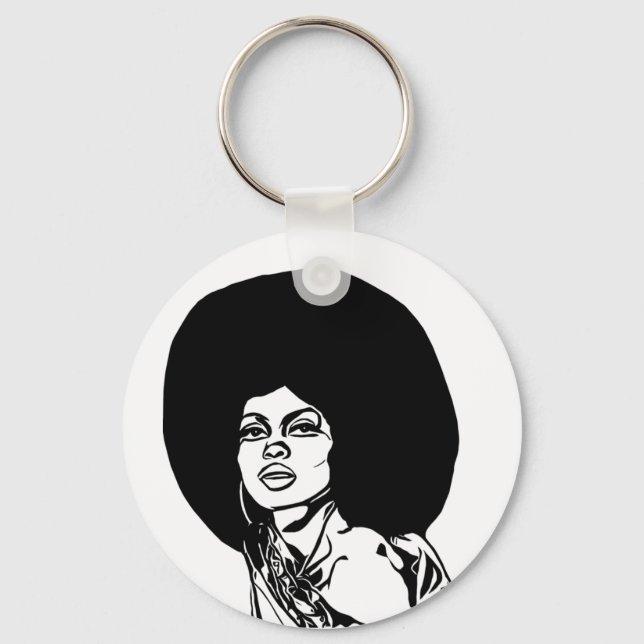 beautiful black african womans face abstract pop  keychain (Front)