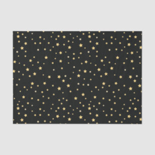 Beautiful Black and Gold Starry Sky Star Pattern Tissue Paper