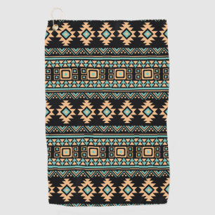 Beautiful black and pastel blue aztec golf towel