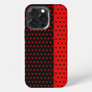 Beautiful Black And Red Hearts Pattern iPhone Case