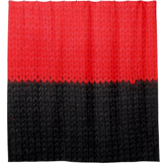 beautiful black and red knitted fabric with drawin (Front)