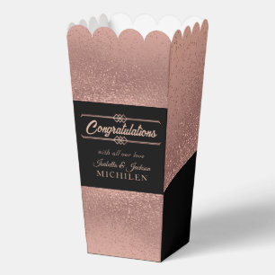 Beautiful Black and Rose Gold Glitter Favor Box