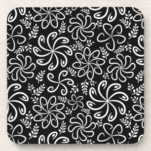 Beautiful black and white Cork Coaster