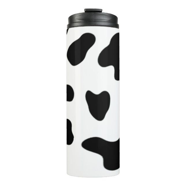 Beautiful  Black and White Cow Thermal Tumbler (Front)
