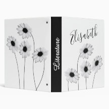 Beautiful black and white design daisies with name