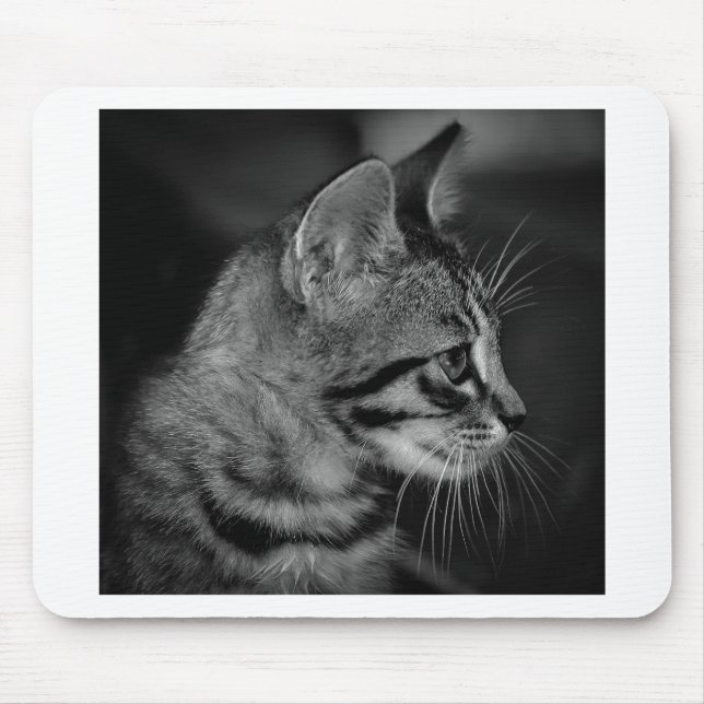 Beautiful Black and White Kitten Mouse Pad (Front)