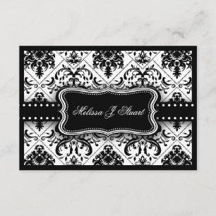 Beautiful Black and White Vintage Damask Invites
