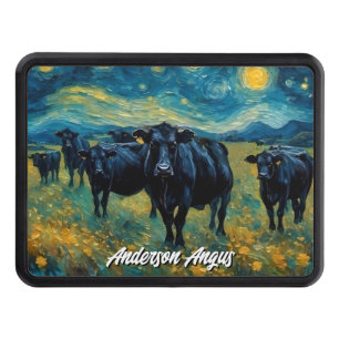 Beautiful Black Angus Cattle Trailer Hitch Cover