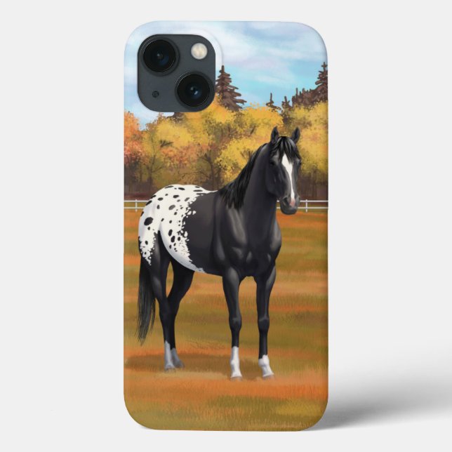 Beautiful Black Appaloosa Quarter Horse Stallion Case-Mate iPhone Case (Back)