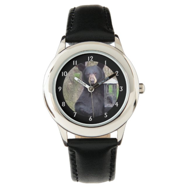 Beautiful Black Bear Enjoying Snack Watch (Front)