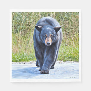 Beautiful Black Bear  - Paper Napkin