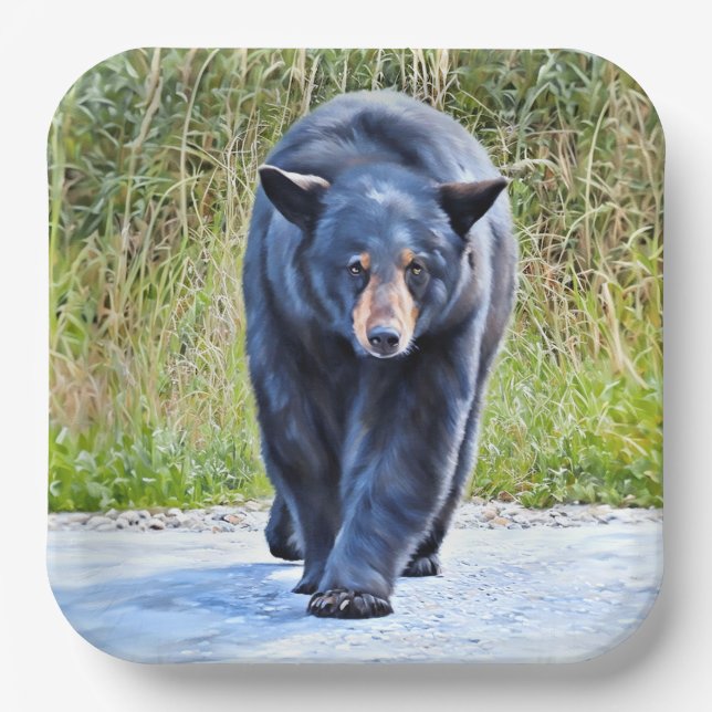 Beautiful Black Bear - Paper Plate (Front)