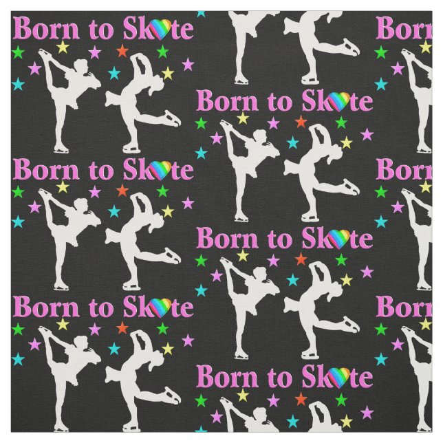 BEAUTIFUL BLACK BORN TO SKATE FABRIC (Swatch)