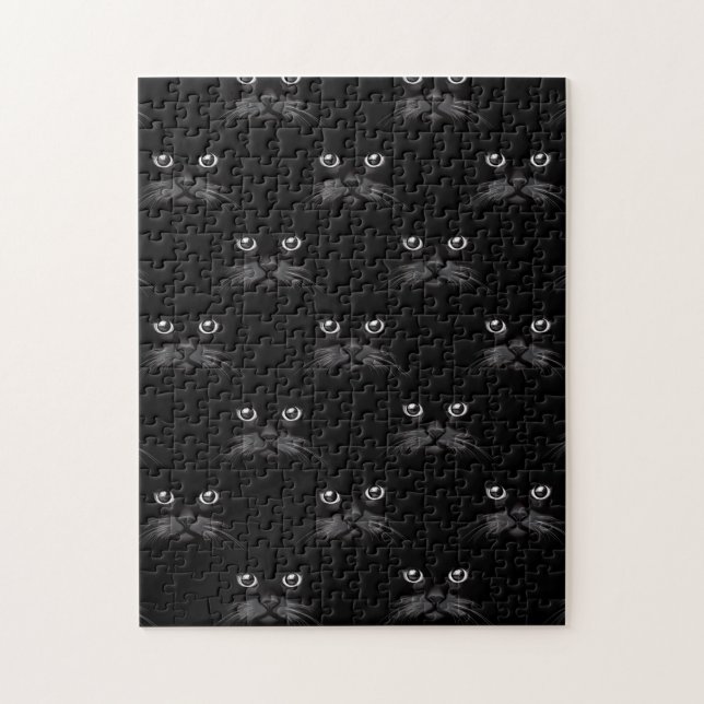 Beautiful Black Cat Custom Gift Jigsaw Puzzle (Vertical)