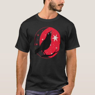 Beautiful Black Crow Raven Bird Watch Birds Silhou T-Shirt