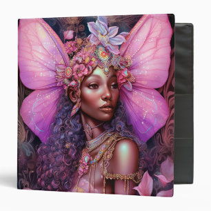 Beautiful Black Fairy Girl Fantasy Art Binder