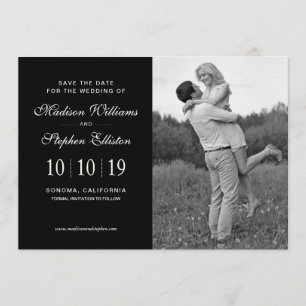 Beautiful Black Floral - Save the Date