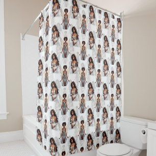 Beautiful Black Girl Angels Pattern Design 