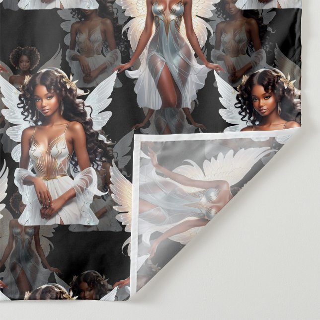 Beautiful Black Girl Angels Pattern Design -Dark Fabric (Creator Uploaded)