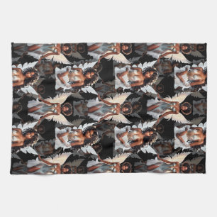 Beautiful Black Girl Angels Pattern Design -Dark Kitchen Towel