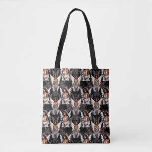 Beautiful Black Girl Angels Pattern Design -Dark Tote Bag